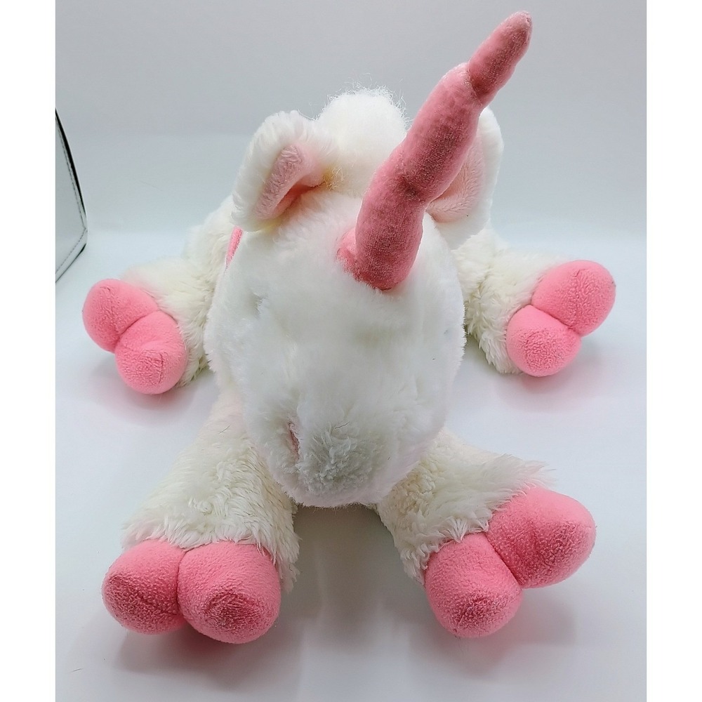 15" ANIMAL ALLEY Commonwealth White Pink Plush Unicorn Preloved 3